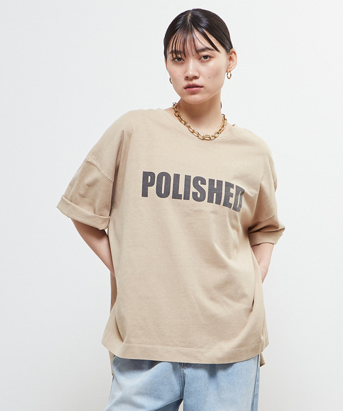 SOFFITTO（ソフィット）の「《定番》ロゴプリント製品染ビックTシャツ（Tシャツ/カットソー・レディース・ベージュ/ピンク/ホワイト・FREE）」の2枚目の写真