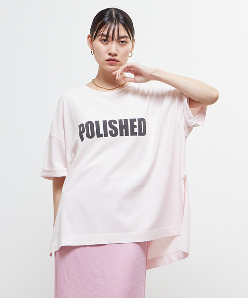 SOFFITTO（ソフィット）の「《定番》ロゴプリント製品染ビックTシャツ（Tシャツ/カットソー・レディース・ベージュ/ピンク/ホワイト・FREE）」の3枚目の写真