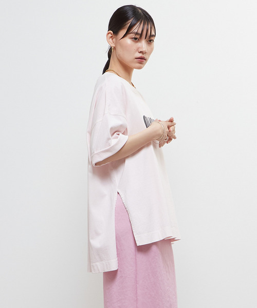 SOFFITTO（ソフィット）の「《定番》ロゴプリント製品染ビックTシャツ（Tシャツ/カットソー・レディース・ベージュ/ピンク/ホワイト・FREE）」の14枚目の写真