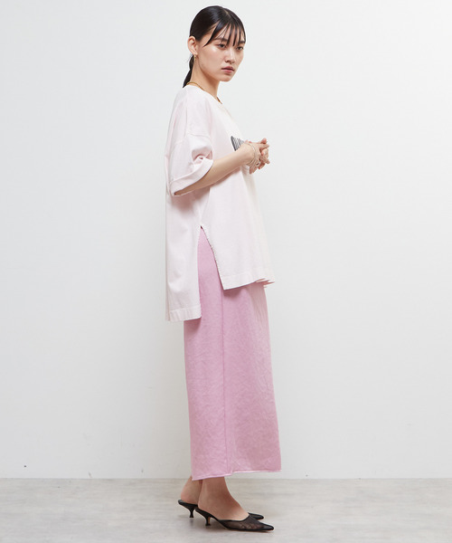 SOFFITTO（ソフィット）の「《定番》ロゴプリント製品染ビックTシャツ（Tシャツ/カットソー・レディース・ベージュ/ピンク/ホワイト・FREE）」の13枚目の写真