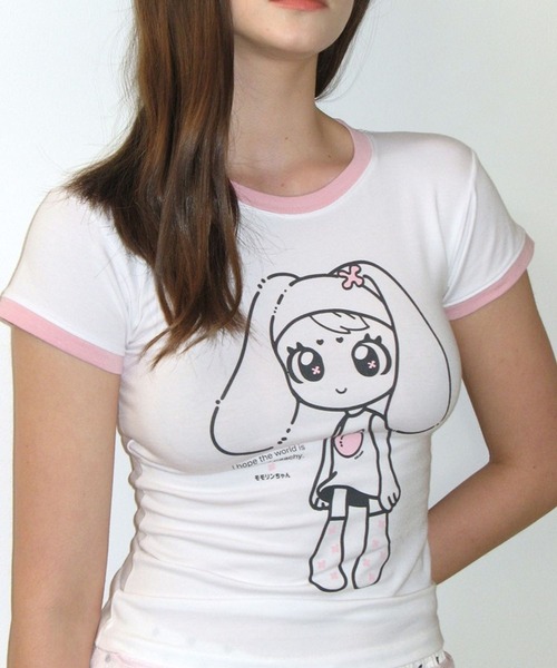 CRANK（クランク）の「CRANK／RINGER T（Tシャツ/カットソー・レディース・ピンク/ブラック・FREE）」の2枚目の写真