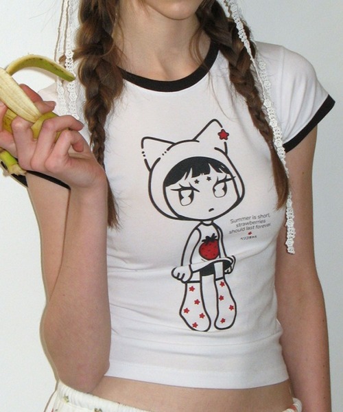 CRANK（クランク）の「CRANK／RINGER T（Tシャツ/カットソー・レディース・ピンク/ブラック・FREE）」の16枚目の写真