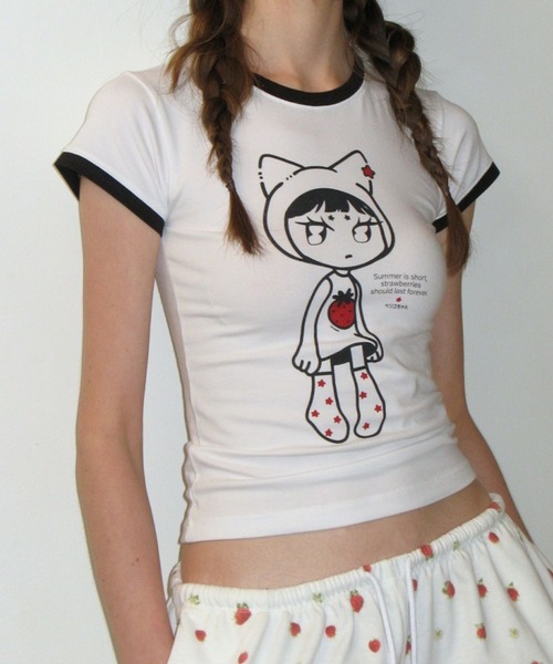 CRANK（クランク）の「CRANK／RINGER T（Tシャツ/カットソー・レディース・ピンク/ブラック・FREE）」の17枚目の写真