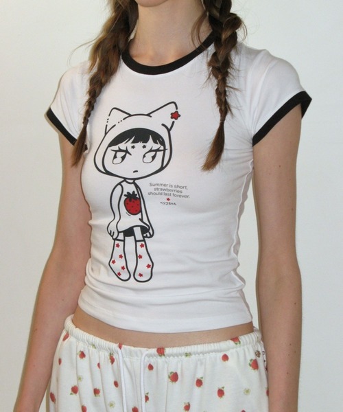 CRANK（クランク）の「CRANK／RINGER T（Tシャツ/カットソー・レディース・ピンク/ブラック・FREE）」の19枚目の写真