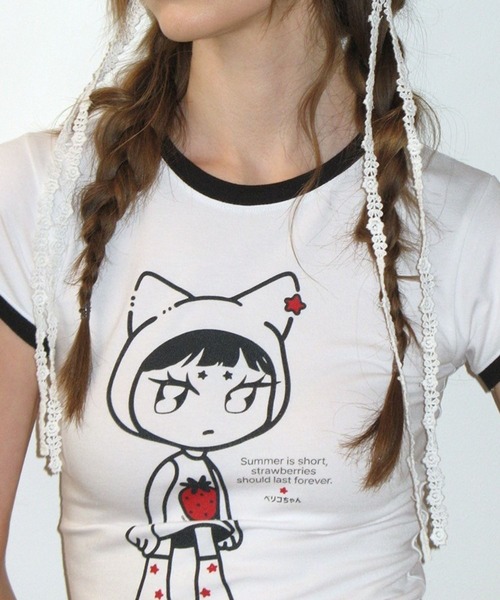 CRANK（クランク）の「CRANK／RINGER T（Tシャツ/カットソー・レディース・ピンク/ブラック・FREE）」の21枚目の写真