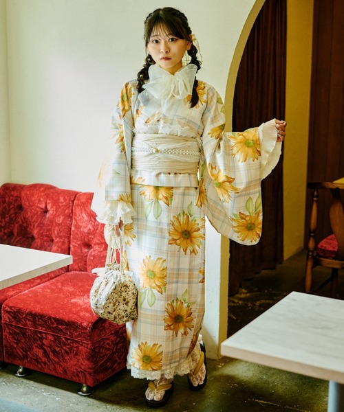 【クティールとレトロ】2WAY　浴衣セット セール】【クティールとレトロ】2WAY 浴衣セット（浴衣）｜kutir