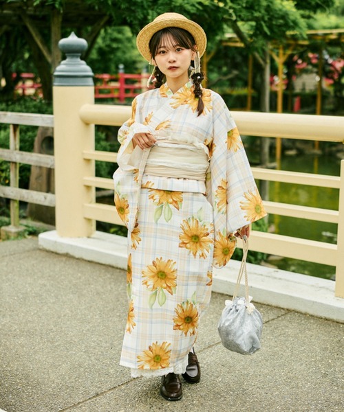 セール】【クティールとレトロ】2WAY 浴衣セット（浴衣）｜kutir