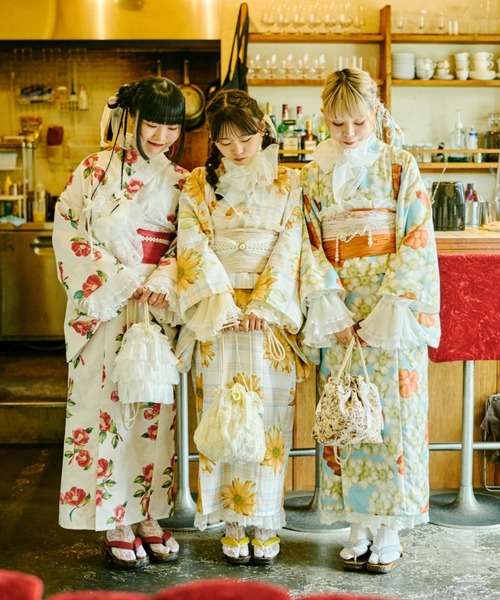 セール】【クティールとレトロ】2WAY 浴衣セット（浴衣）｜kutir