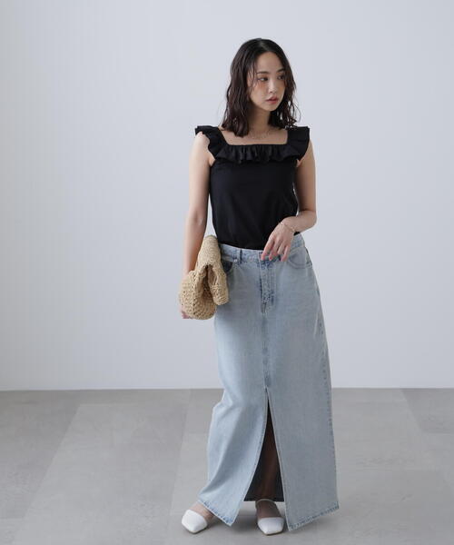FREE'S MART（フリーズマート）の「◆［ＭＦＭ］フリルリボンドッキングカットソー（Tシャツ/カットソー・レディース・ブラック/ホワイト/ピンク・FREE）」の10枚目の写真