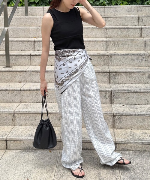 セール】【ISOOK / アイスー】リラックスサッカーストライプパンツ