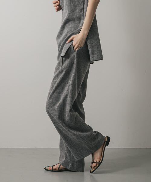 SENSE OF PLACE by URBAN RESEARCH（センスオブプレイスバイアーバンリサーチ）の「ツイードワイドイージーパンツ（その他パンツ・レディース・ベージュ/ネイビー/ブラック・SMALL/MEDIUM）」の5枚目の写真