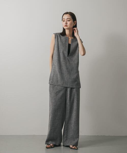 SENSE OF PLACE by URBAN RESEARCH（センスオブプレイスバイアーバンリサーチ）の「ツイードワイドイージーパンツ（その他パンツ・レディース・ベージュ/ネイビー/ブラック・SMALL/MEDIUM）」の7枚目の写真