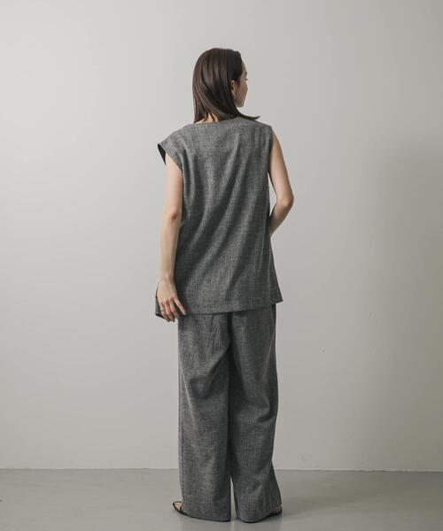 SENSE OF PLACE by URBAN RESEARCH（センスオブプレイスバイアーバンリサーチ）の「ツイードワイドイージーパンツ（その他パンツ・レディース・ベージュ/ネイビー/ブラック・SMALL/MEDIUM）」の9枚目の写真