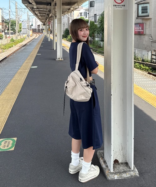napinna maison(ナピナメゾン)の「【napinna maison×HIINA】レイヤードウエストスウェットハーフパンツ(スウェットパンツ・レディース・ネイビー/グレー/ブラック・M/L)」の14枚目の写真