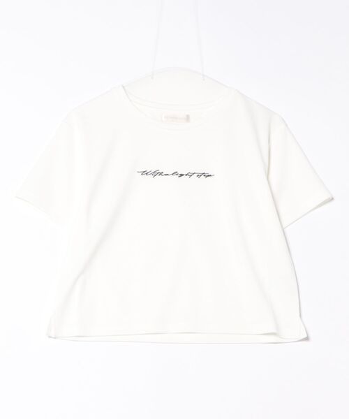 12Twelve Agenda(トゥエルブ アジェンダ)の「刺繍ロゴTシャツ(Tシャツ/カットソー・レディース・オフホワイト/チャコールグレー・M)」の1枚目の写真