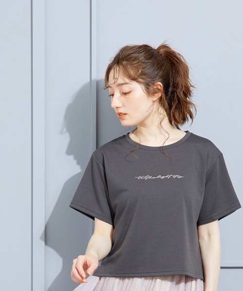 12Twelve Agenda(トゥエルブ アジェンダ)の「刺繍ロゴTシャツ(Tシャツ/カットソー・レディース・オフホワイト/チャコールグレー・M)」の3枚目の写真
