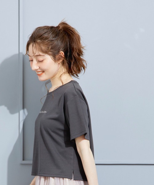 12Twelve Agenda(トゥエルブ アジェンダ)の「刺繍ロゴTシャツ(Tシャツ/カットソー・レディース・オフホワイト/チャコールグレー・M)」の5枚目の写真