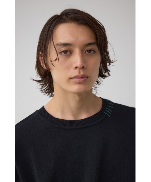 AZUL by moussy(アズールバイマウジー)の「カラーハンドステッチニット(ニット/セーター・メンズ・ターコイズブルー/ブラック/ホワイト・MEDIUM/LARGE)」の21枚目の写真