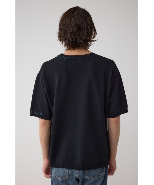 AZUL by moussy(アズールバイマウジー)の「カラーハンドステッチニット(ニット/セーター・メンズ・ターコイズブルー/ブラック/ホワイト・MEDIUM/LARGE)」の16枚目の写真