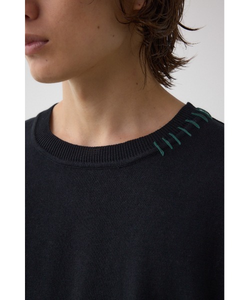AZUL by moussy(アズールバイマウジー)の「カラーハンドステッチニット(ニット/セーター・メンズ・ターコイズブルー/ブラック/ホワイト・MEDIUM/LARGE)」の15枚目の写真