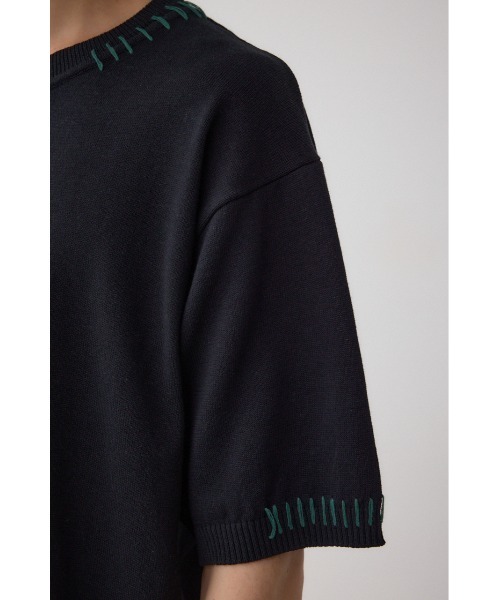 AZUL by moussy(アズールバイマウジー)の「カラーハンドステッチニット(ニット/セーター・メンズ・ターコイズブルー/ブラック/ホワイト・MEDIUM/LARGE)」の14枚目の写真