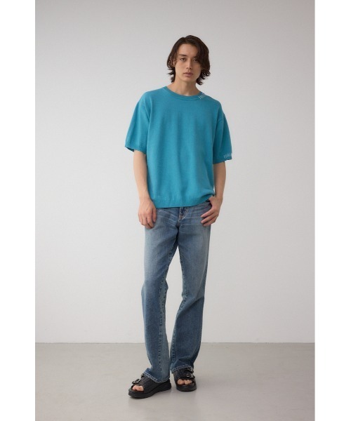 AZUL by moussy(アズールバイマウジー)の「カラーハンドステッチニット(ニット/セーター・メンズ・ターコイズブルー/ブラック/ホワイト・MEDIUM/LARGE)」の10枚目の写真