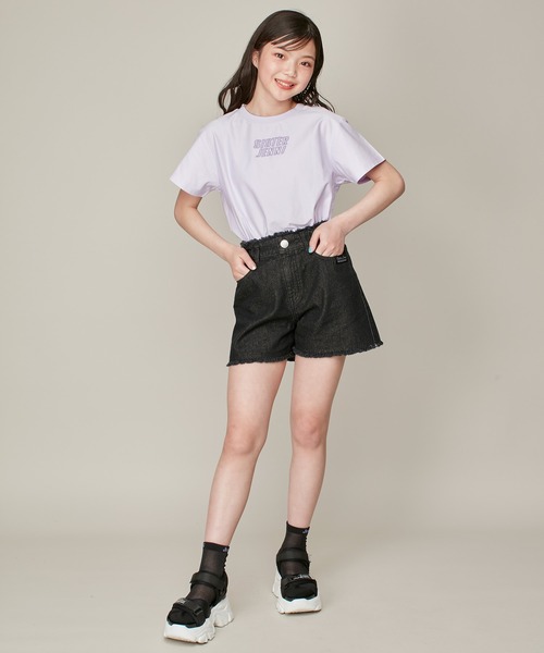 SISTER JENNI（SISTER JENNI）の「【ひんやり素材・UVカット】接触冷感ロゴししゅうTシャツ（Tシャツ/カットソー・キッズ・ラベンダー/オフホワイト/チャコールグレー・130cm/140cm/150cm/160cm）」の10枚目の写真