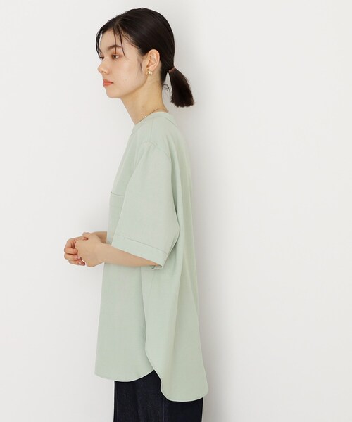 THE SHOP TK (ザ ショップ ティーケー )の「ダブルポケット5分袖シャツ/体型カバー/洗濯機OK(シャツ/ブラウス・レディース・グリーン系/スミクロ/ブルー/アイボリー・12/13)」の15枚目の写真