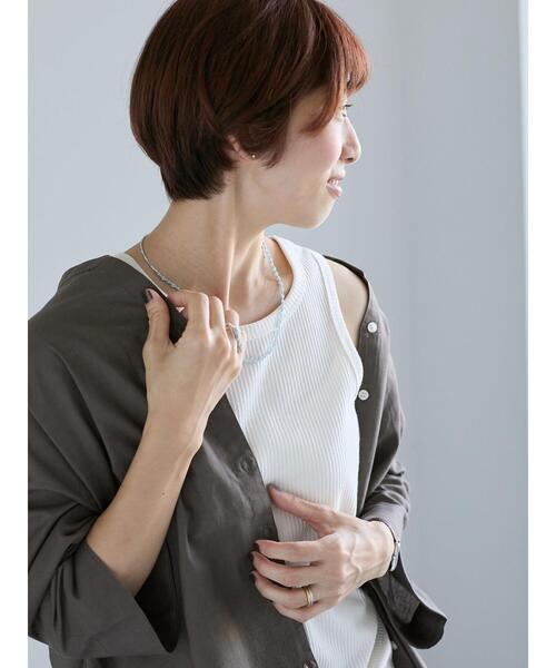 Lugnoncure(ルノンキュール)の「【抗菌防臭】アメスリリブタンクトップ(タンクトップ・レディース・オフホワイト/ブラック/オレンジ/チャコールグレー・F)」の2枚目の写真