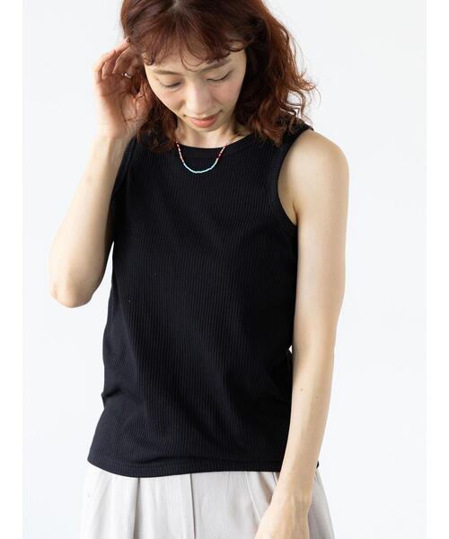 Lugnoncure(ルノンキュール)の「【抗菌防臭】アメスリリブタンクトップ(タンクトップ・レディース・オフホワイト/ブラック/オレンジ/チャコールグレー・F)」の3枚目の写真