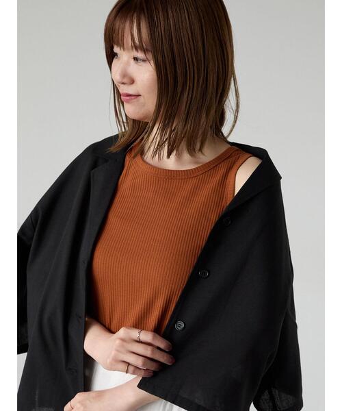 Lugnoncure(ルノンキュール)の「【抗菌防臭】アメスリリブタンクトップ(タンクトップ・レディース・オフホワイト/ブラック/オレンジ/チャコールグレー・F)」の7枚目の写真