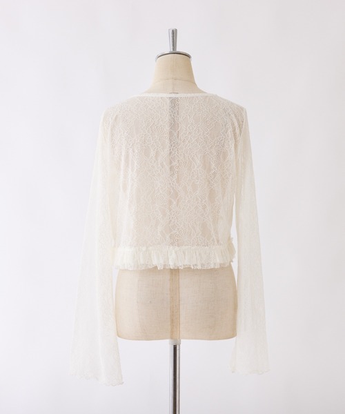one after another NICE CLAUP（ワンアフターアナザーナイスクラップ）の「レースボレロカーディガン（カーディガン/ボレロ・レディース・オフホワイト/モカ/ラベンダー・FREE）」の15枚目の写真