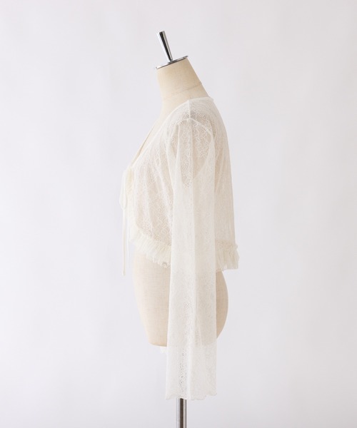 one after another NICE CLAUP（ワンアフターアナザーナイスクラップ）の「レースボレロカーディガン（カーディガン/ボレロ・レディース・オフホワイト/モカ/ラベンダー・FREE）」の14枚目の写真
