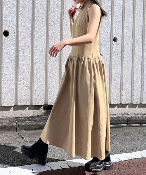 Jewelobe(ジュエローブ)の「ウィングカラーアメスリワンピース(ワンピース・レディース・ブラック/ベージュ・FREE)」の18枚目の写真
