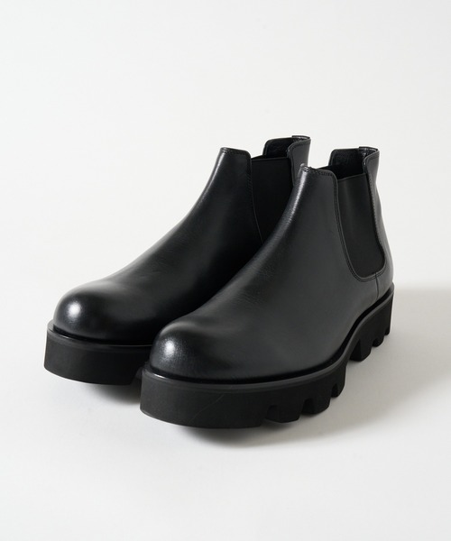 PADRONE(パドローネ)の「【PADRONE】WPL SIDE GORE BOOTS with Chunky Sole(ブーツ・メンズ・ブラック・40/41/42)」の1枚目の写真