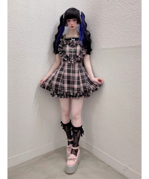 美品♡アンクルージュ♡ ハートエプロンSETUP♡チェック柄♡ 01_001.jpg