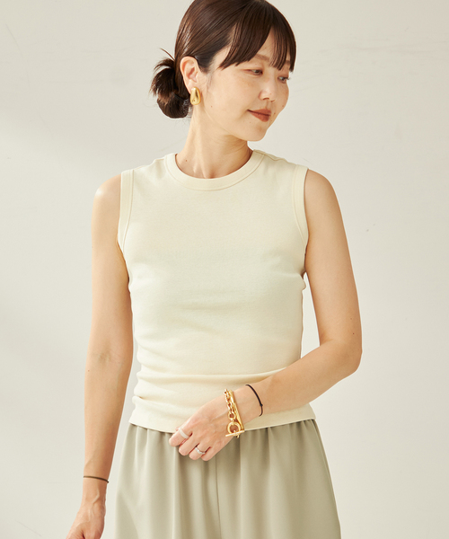 plage(プラージュ)の「FLORE FLORE / フローレフローレ ESME タンクトップ(Tシャツ/カットソー・レディース・ブラック/ホワイト系その他・FREE)」の1枚目の写真