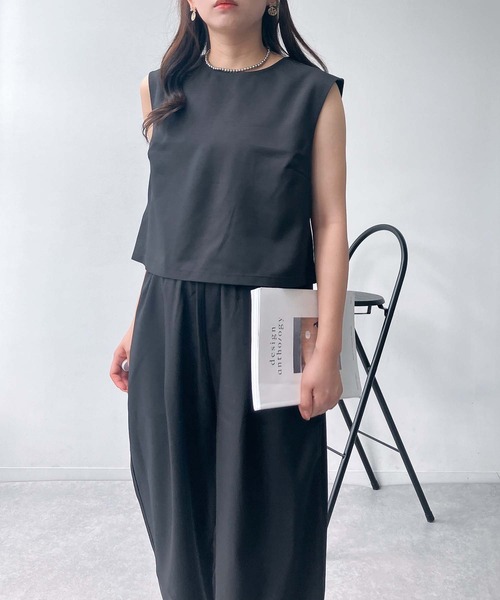 AS KNOW AS plus（アズノゥアズプラス）の「●ノースリーブトップス ワイドパンツ セットアップ（セットアップ・レディース・ブラック/ブラウン/グレー・FREE）」の8枚目の写真