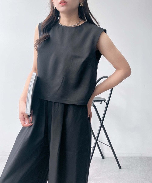 AS KNOW AS plus（アズノゥアズプラス）の「●ノースリーブトップス ワイドパンツ セットアップ（セットアップ・レディース・ブラック/ブラウン/グレー・FREE）」の9枚目の写真