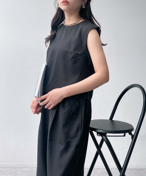 AS KNOW AS plus（アズノゥアズプラス）の「●ノースリーブトップス ワイドパンツ セットアップ（セットアップ・レディース・ブラック/ブラウン/グレー・FREE）」の10枚目の写真