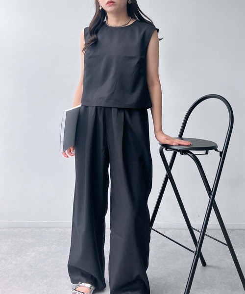 AS KNOW AS plus（アズノゥアズプラス）の「●ノースリーブトップス ワイドパンツ セットアップ（セットアップ・レディース・ブラック/ブラウン/グレー・FREE）」の7枚目の写真