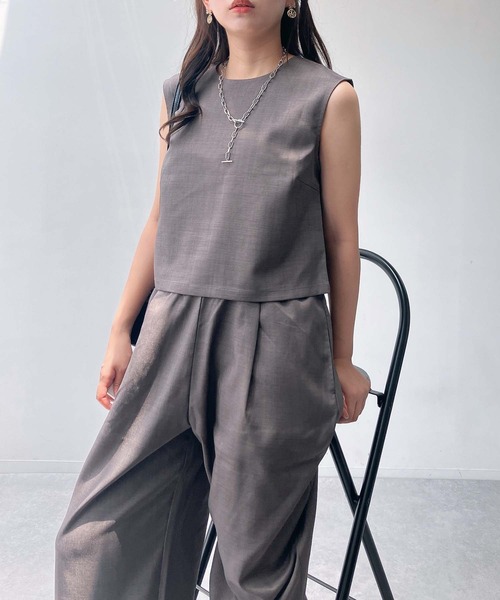 AS KNOW AS plus（アズノゥアズプラス）の「●ノースリーブトップス ワイドパンツ セットアップ（セットアップ・レディース・ブラック/ブラウン/グレー・FREE）」の16枚目の写真