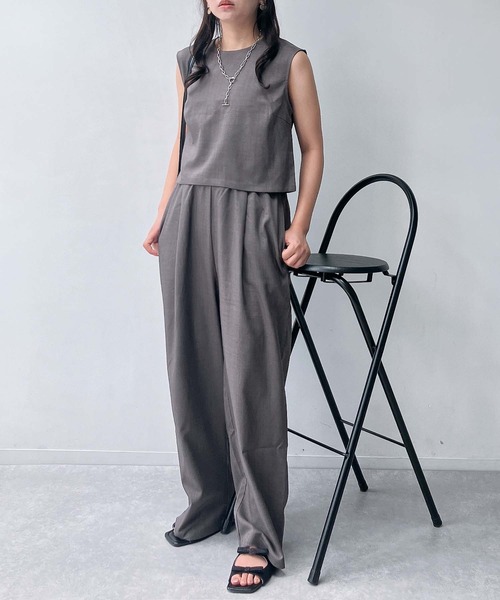 AS KNOW AS plus（アズノゥアズプラス）の「●ノースリーブトップス ワイドパンツ セットアップ（セットアップ・レディース・ブラック/ブラウン/グレー・FREE）」の19枚目の写真