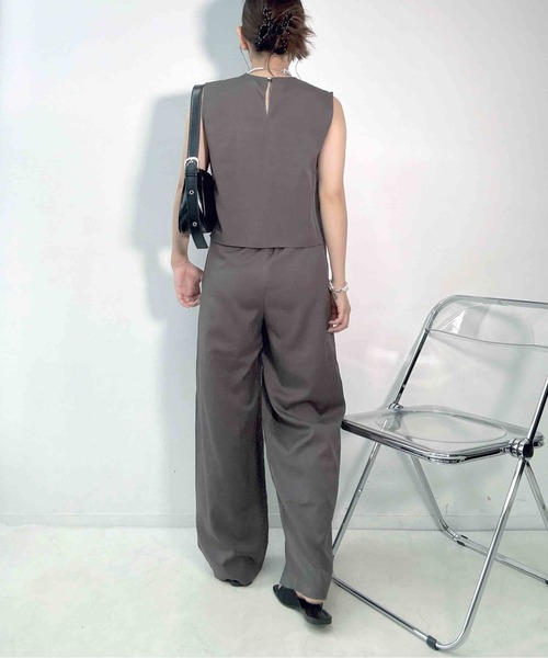 AS KNOW AS plus(アズノゥアズプラス)の「●ノースリーブトップス ワイドパンツ セットアップ(セットアップ・レディース・ブラック/ブラウン/グレー/ライトグレー/ベージュ/チャコールグレー・FREE)」の16枚目の写真