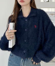 ニット/セーター（ブルー・ネイビー/青色系・ショート丈）ファッション