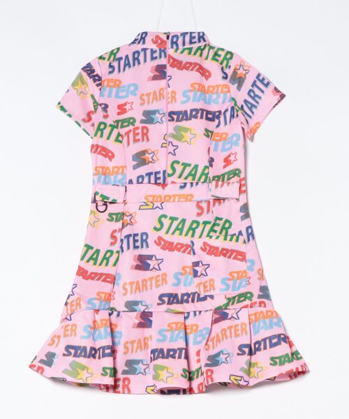 STARTER(スターター)の「/STARTER GOLF/スターターゴルフ ロゴパターン 総柄モックネック半袖ワンピースレディース SG-123011(ワンピース・レディース・ピンク/ブラック・L/M)」の2枚目の写真