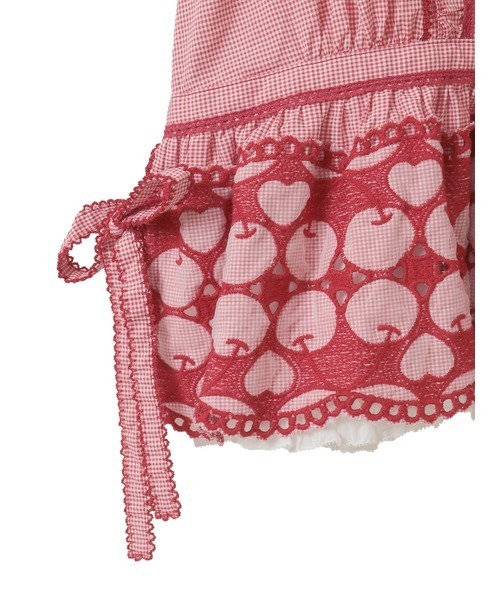 PINK HOUSE（ピンクハウス）の「チェリーレース使いギンガムチェックブラウス（シャツ/ブラウス・レディース・ブラック/レッド/ピンク/ライトグリーン/ブルーグレー・フリー）」の7枚目の写真