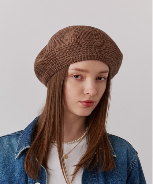 Chapeau d' O(シャポードオー)の「Chapeau d' O Back Ribbon TH Beret / シャポードオー(ハンチング/ベレー帽・レディース・ブラック/ブラウン・M/57.5cm)」の2枚目の写真