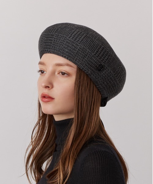 Chapeau d' O(シャポードオー)の「Chapeau d' O Back Ribbon TH Beret / シャポードオー(ハンチング/ベレー帽・レディース・ブラック/ブラウン・M/57.5cm)」の3枚目の写真