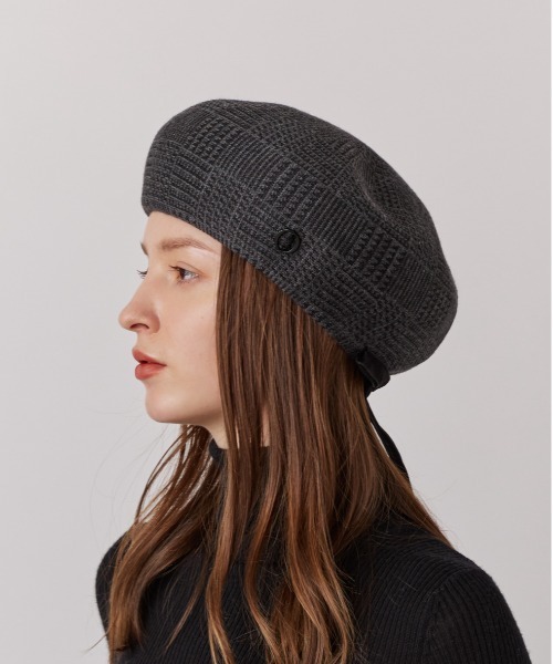 Chapeau d' O(シャポードオー)の「Chapeau d' O Back Ribbon TH Beret / シャポードオー(ハンチング/ベレー帽・レディース・ブラック/ブラウン・M/57.5cm)」の5枚目の写真